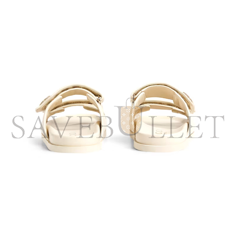 GUCCI WOMEN'S SANDAL WITH CRYSTAL DOUBLE G 816633